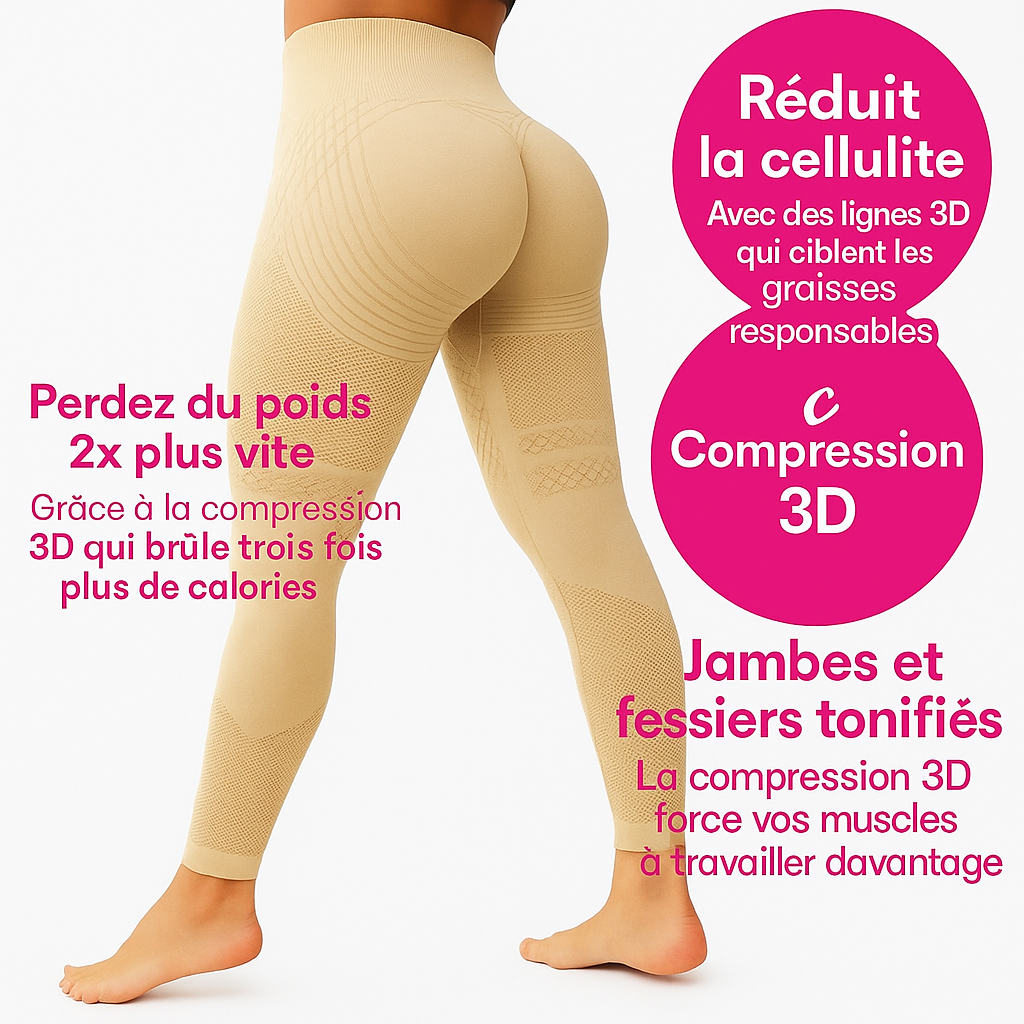 Legging Sculptant 3D Anti-Cellulite - Vert Paon